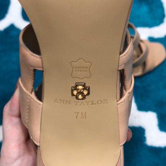 Ann Taylor Tan Heeled Sandals with Silver Buckle - Picture 7 of 8